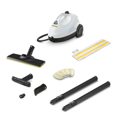 Image de Kärcher Nettoyeur Vapeur SC 2 EasyFix Blanc, Pression : 3,2bar, Temps Préchauffage 6,5min, Puissance 1500W, Surface 75m², Réservoir 1l, Set de Nettoyage Sol &amp; Buses