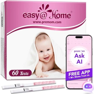 Image de Easy@Home Tests de Grossesse Précoce en Bandelettes HCG Detection Précis et Fiable (60HCG)