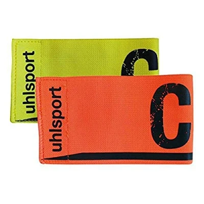 Image de uhlsport Captains Armband (FL.Yellow, shockred) Brassards Mixte, Fluo Jaune/Schockred, XXS