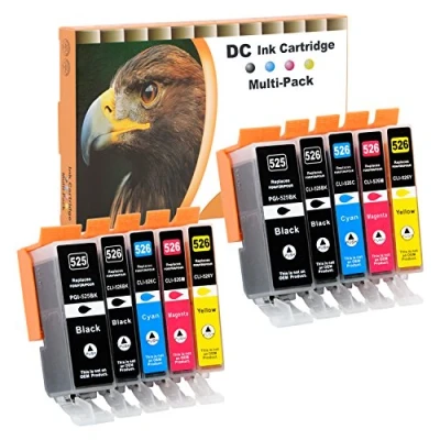 Image de D&amp;C 10x Compatible Cartouches pour Canon PGI 525 CLI 526 Pixma IP4900 MG5140 MG5150 MG5240 MX710 MX715 MG6100 MG6150 MG6200 IP4950 IX6550 MG5250 MG5300 MG5340 MG5350 MG6250 MG8150 MG8250