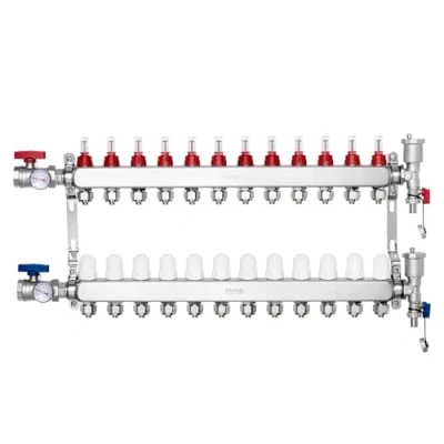 Image de VEVOR 12 verwarmingscircuits verwarmingscircuitverdeler vloerverwarmingsstroomindicator 5L/min