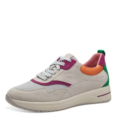 Image de Tamaris Baskets basses, Femme, Taille: 38, Fuchsia comb Textile