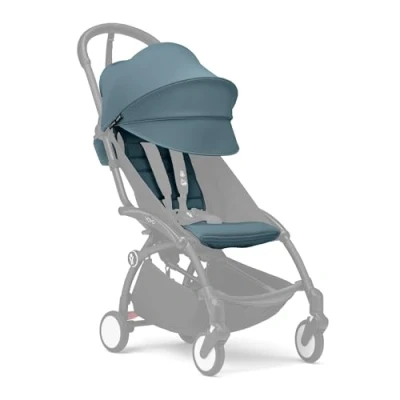 Image de Stokke YOYO Pack couleur 6+ dès 6 mois, Aqua Textiles uniquement : Coussin d’assise, capote extensible avec fenêtre et pochette arrière zippée Requiert le châssis (vendu séparément)