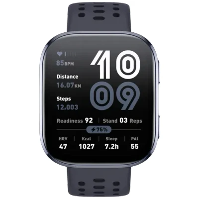 Image de AMAZFIT Bip 6 Smartwatch 46mm, Batterie 14 Jours, AMOLED 1,97&quot;, GPS avec Cartes, IA, Appels Bluetooth, Suivi Santé et Sommeil, 140+ Modes Sportifs, Étanchéité 5ATM, Noir