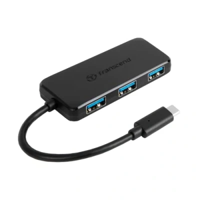 Image de Concentrateur (hub) TRANSCEND USB 3.1 Gen1 4 port Hub, Type C, TS HUB2C Blanc Alimenté par