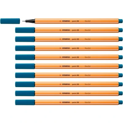 Image de Stylo feutre pointe fine STABILO point 88 Lot x 10 stylos Bleu Vert (88/51)
