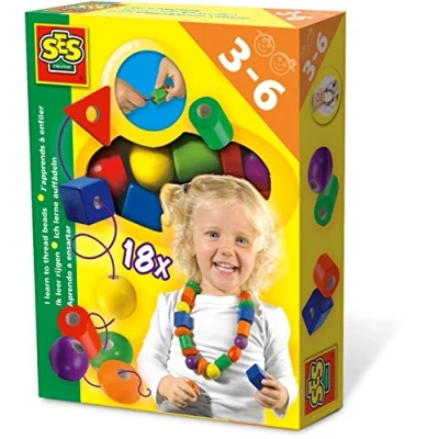 Image de SES CREATIVE J&#039;apprends à enfiler des perles Set de grosses Mixte À partir 3 ans