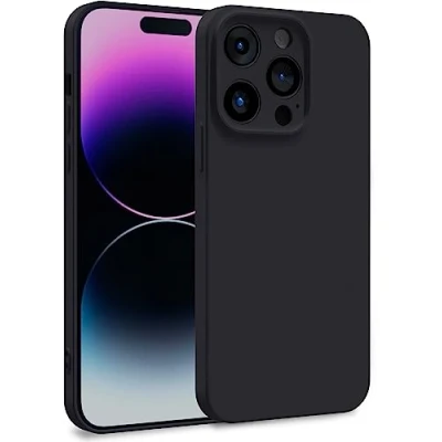 Image de MyGadget Coque Compatible avec Apple iPhone 14 Pro Case TPU Souple &amp; Soft Doublure Microfibre Cover Protection Extra Fine Légère Noir