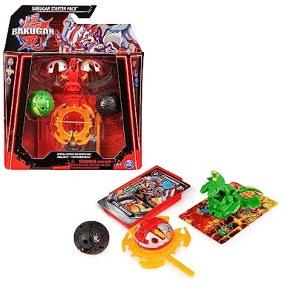 Image de Bakugan 3.0 STARTER PACK NOUVELLE GENERATION Nillious, Hammerhead Et Dragonoid Special Attack, 1 Anneau de Combat, Carte Lanceur 9 Cartes Collection Jouet Enfant 6 Ans +