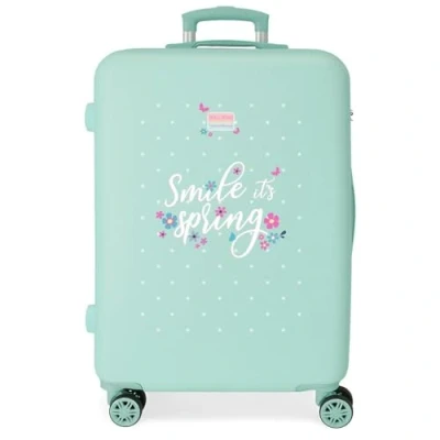 Image de ROLL ROAD Spring Dream Valise Moyenne Bleue 48 x 70 26 cm Rigide 3 kg Fermeture à Combinaison latérale ABS 81 L, Bleu, Talla única,