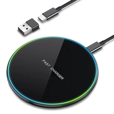 Image de Chargeur sans Fil Rapide 15W, Induction pour iPhone 16/16 Pro Max/15 Plus/15 max/14/13/12/11/XS/XR/XS/X/8, Samsung Galaxy S25/S24/S23/S22/S21/S20/S10/S9/S8/Note 20