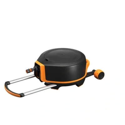 Image de Fiskars Devidoir XL avec Roues, Set d&#039;Arrosage Tout en 1, Tuyau de 27 m, à Enroulement Automatique, Taille Universelle (Ø 13 mm), Raccord Universel pour Robinet, X Series, 1067548