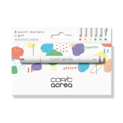Image de COPIC acrea set Light, de 6 marqueurs peinture à l&#039;encre base d&#039;eau et pigments, épaisseur trait 0,8 1,2 mm