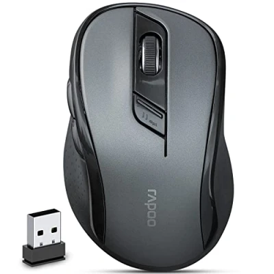 Image de Rapoo souris optique sans fil Multi mode 2,4GHz/BT 3.0/BT 4.0 &quot;M500&quot; (bluetooth, d&#039;ordinateur, design, avec boutons et molette de défilement) Noir