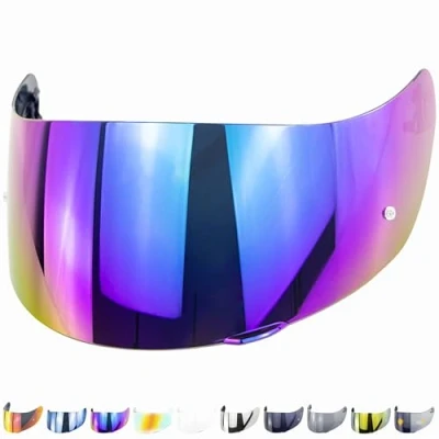 Image de Everalo Visiere Compatible avec Agv K1 K1s K3sv K5 K55 S4sv Stealth SV Strada Skyline Horizon Compact Numo Evo Visière Casque Pinlock Ready (Iridium)