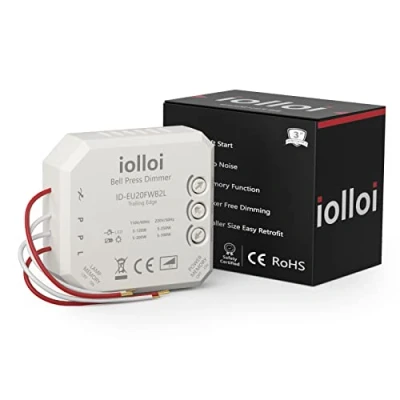 Image de iolloi variateur encastré actionneur Max 250W LED, halogène 300W avec de phase descendante, LED Convient pour deux tensions, transformateurs et luminaires différents