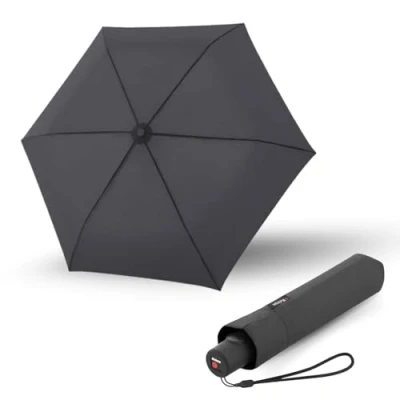 Image de Knirps Parapluie C.250 Light Duomatic Dark Grey avec sac parapluie, de poche fonction Duomatic, Ouverture et fermeture automatique, automatique léger