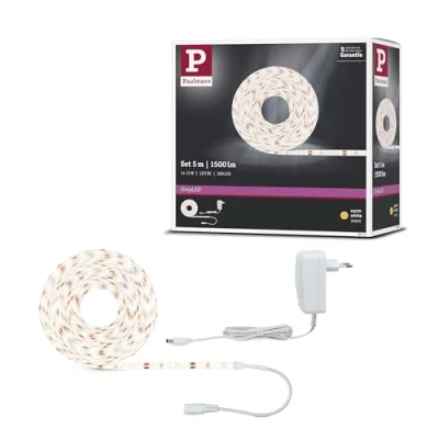 Image de Paulmann 78972 Function SimpLED Kit Ruban 5m Chaud 17 W 230/12V DC Blanc métal Plastique, 3000 K
