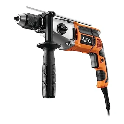 Image de AEG Perceuse percussion 2 vitesses, 1100 Watts, 60 Nm, 3200 tr/min, variateur de vitesse, Mandrin auto serrant 13 mm, livrée en coffret SBE21100RV