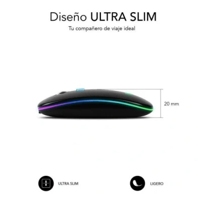 Image de SUBBLIM SUBMO LDFLAT1 souris Bureau Ambidextre RF Wireless + Bluetooth USB Type A Optique 1600 DPI Neuf