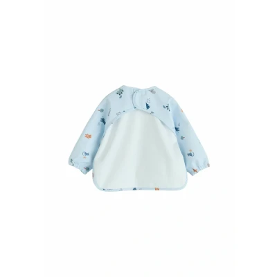 Image de Next Weaning AND Feeding Sleeved Bavoir pour enfants, Taille: 1 2a, Blue dino jungle