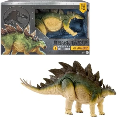 Image de Mattel Jurassic World Figurine articulée Stégosaure de la Collection Hammond, grand dinosaure herbivore avec queue par câble interne, JCH08