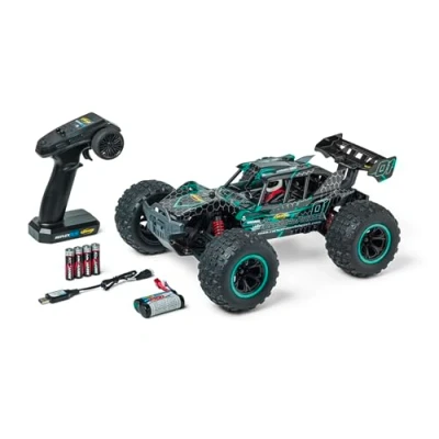 Image de Carson 500404254 1:10 XS Offroad Fighter Cage 100% RTR Turquoise Voiture télécommandée, Buggy RC, avec Piles et radiocommande, Tout Terrain