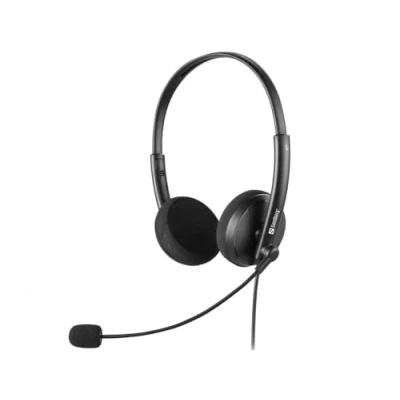 Image de Sandberg MiniJack Office Headset Saver Casque Filaire 2 en 1 avec Microphone Réunions Mains Libres Un 3,5 mm Plug &amp; Play pour Le Bureau et la Maison