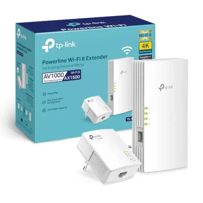 Image de TP Link TL WPA7817 KIT 1000Mbps CPL WiFi 6 AX1500Mbps Adaptateur Réseau CPL, Homeplug AV2 1000Mbps, Boitier Ethernet, Brancher et Utiliser, Port Ethernet Gigabit, EasyMesh, Fibre