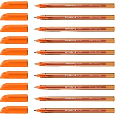 Image de Schneider Vizz 102211 Stylo à bille (pour une écriture facile et rapide, Couleur du corps = d&#039;écriture, largeur de trait M) 10 pièces, Orange