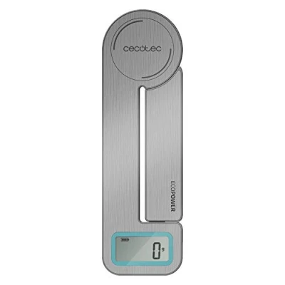 Image de Cecotec Balances de cuisine Cook Control 10100 EcoPower Compact. Pliable, sans pile, précision à partir 1 g, affichage LCD, fonction tare, fonctions solide et liquide.