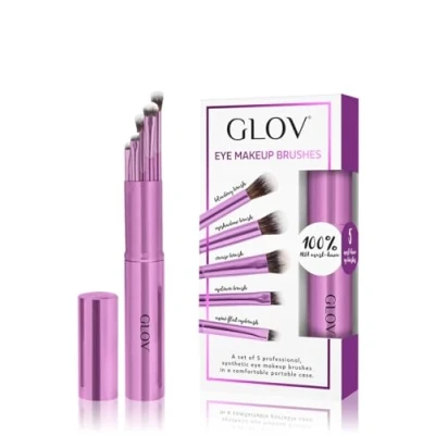 Image de Ensemble de 5 Pinceaux Maquillage Yeux Professionnels Fard à Paupières, Eyeliner, Mini Pinceau Plat, Doux en Poils Synthétiques Pour un Parfait et Précis