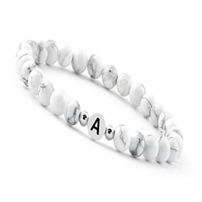 Image de GD GOOD.designs EST. 2015 Bracelet avec lettres en or I 18k plaqué véritable Pendentif gravure des initiales