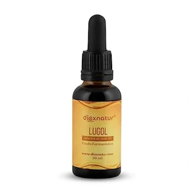Image de DIOXNATUR® Solution de Lugol 5% Qualité pharmaceutique 30ml Étiquette FR Pipette intégrée Concentration optimale Gouttes d&#039;iode et Iodure potassium