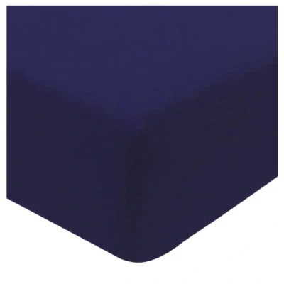 Image de Sleepdown Housse en Jersey mélangé Bleu Marine Chaud Confortable Facile d&#039;entretien Drap de lit uni King (150 cm x 200 cm), Polycoton