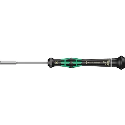 Image de Wera 05118132001 2069 Tournevis électronicien à douille, 1/8 pouce x 60 mm, Noir/vert