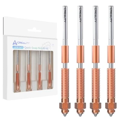 Image de Creality buses officielles K1C, kit de d&#039;imprimante 3D 0,4 mm, 0,6 0,8 4 pièces, Ender 3 V3 en alliage cuivre et buse acier trempé pour imprimantes V3,