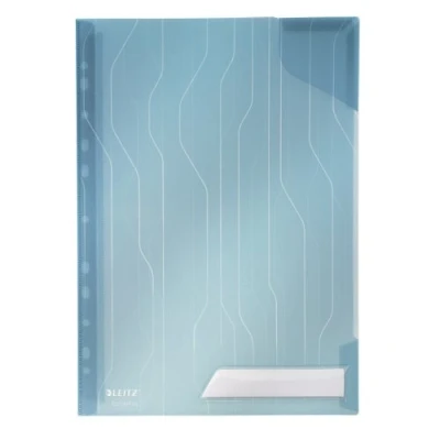 Image de Leitz, Pochette Combifile A4, Matière Grainée Mate Transparente Bleue, Ouverture sur le Haut et Côté Droit, Polypropylène 200 Microns, Lot de 5, 47260035