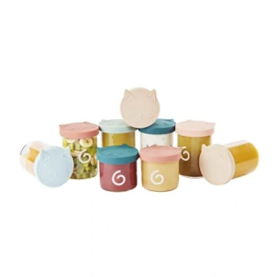 Image de Babymoov ISY BOWLS 9 Pots de Conservation en Verre Borosilicate Ultra Résistant, 6 Gradués 250ml et 3 120ml, Hermétiques 100% Recyclables