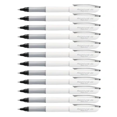Image de Pentel Floatune Lot de 12 stylos à bille trait moyen 0,8 mm, encre noire