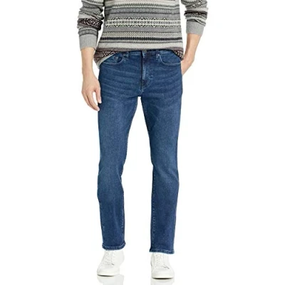 Image de Amazon Essentials Jean Extensible et Confortable, Coupe Droite Ajustée (Déjà Goodthreads) Homme, Indigo Moyen, 35W / 28L