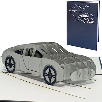 Image de Lin Cartes de vœux pop up 3D d&#039;anniversaire félicitations Permis conduire Voiture