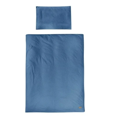 Image de roba Parure de Lit Bébé et Enfant Bio Seashells Indigo 2 Pièces Housse Couette 100 x 135 cm + Taie d&#039;Oreiller 40 60 Coton Certifié OEKO TEX® GOTS Bleu
