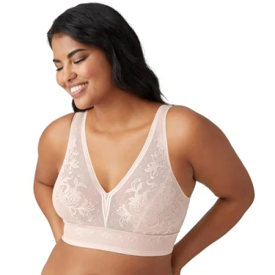 Image de Wacoal Bralette à Effet Net Soutien Gorge, Vieux Rose, 95D Femme