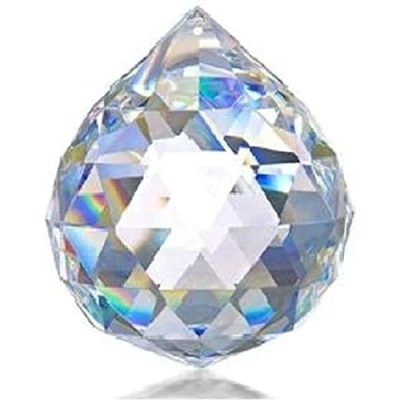Image de DDesign Boule de cristal pour fenêtre 40 mm en argent Asfour (32 % Pbo) (cristal Feng Shui, pendentif fenêtre, attrape soleil, arc ciel)