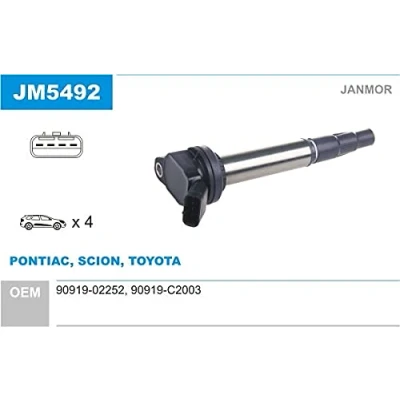 Image de JANMOR JM5492 Bobine d&#039;allumage TOYOTA: Yaris II 3/5 portes, Auris 5 RAV4 III SUV