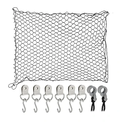 Image de Relaxdays Filet de séparation pour Chiens, 100 x cm, avec Crochets, Banquette arrière &amp; Coffre, Universel, Noir