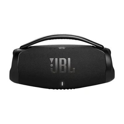 Image de JBL Boombox 3 WiFi, Enceinte portable compatible avec Bluetooth et Son Original Pro basses puissantes, étanche à l&#039;eau la poussière, autonomie de 24h, Noire