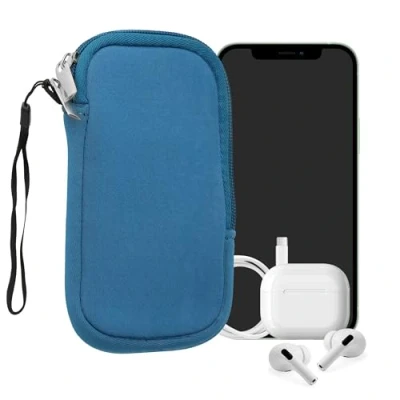 Image de kwmobile Housse Universelle Smartphone Pochette de Protection 16,5 x 8,9 cm pour téléphone Portable L 6,5&quot; en néoprène Bleuet