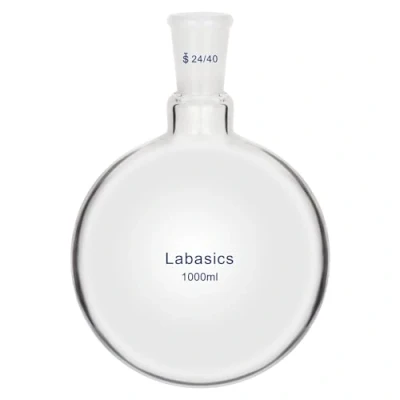 Image de Labasics Verre Fond Rond Ballon, Ballon à en Borosilicaté Paroi épaisse et Col Court RBF Unique avec Joint Extérieur Conique Standard 24/40, 1000 ml